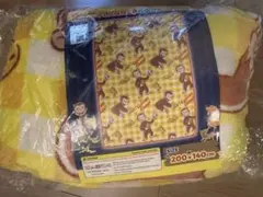 おさるのジョージ　フランネルボアブランケット　毛布　ビッグサイズ　200✖️140