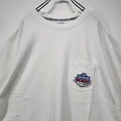 Champion　Tシャツ　XL　ビッグロゴ　1ポケット　ホワイト　人気　古着