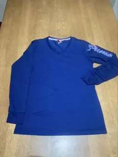 Puma ネイビー Vネック 長袖シャツ レディースM