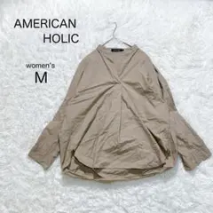 【アメリカンホリック】スキッパーブラウス【M】綿100 ゆったり ナチュラル