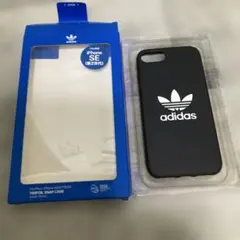 アディダス iPhone8 SE2 ケース ブラック トレフォイル se3 新品