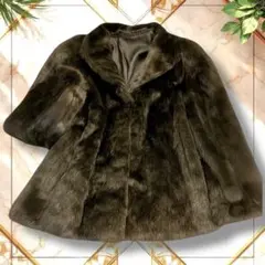 美品✨ ブラックグラマ×ナカムラファー　ミンク 毛皮　ポンチョ　コート　ファー 楽天市場】ブラックグラマミンク ハーフコート テーラーカラー