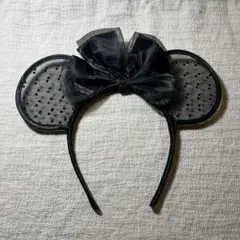 ディズニー　ミニー　レースカチューシャ　黒
