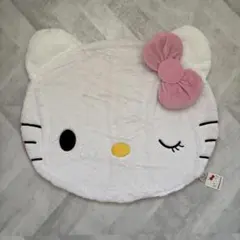 タグ付き　ハローキティ 顔型ブランケット