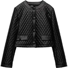 ZARA ブラック キルティングジャケット