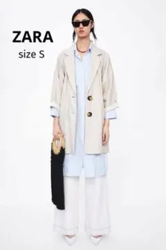 ☆ ZARA ザラ アイボリー ロング テーラード ジャケット S