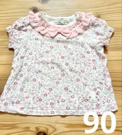 coeur a coeur 花柄 ウサギ刺繍 Tシャツ 90のサムネイル
