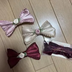F i.n.t☆巻き薔薇バレッタとベロアリボンバレッタ4点セット