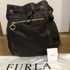 FURLA ダークブラウン ショルダーバッグ