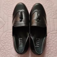 ELLE PLANETE ブラックローファー タッセル付き