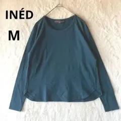 INÉD イヴォン イネド M グリーン クルーネック 長袖カットソーのサムネイル