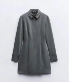 ZARA グレー 長袖ミニワンピース