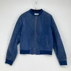 Stradivarius ブルー レザージャケット Sサイズ