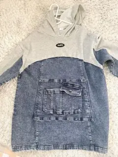 フード付きデニムワンピース　エックスガール