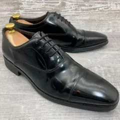 818 【人気】ステファノロッシ 革靴 黒 ストレートチップ 26cmのサムネイル