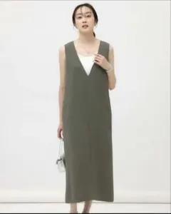 ドレスハーセルフ シルク100% ノースリーブシャツワンピース M-L