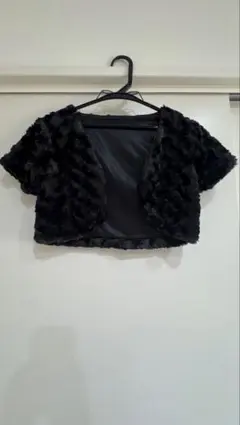 【値下げ】ファーボレロ　 黒　 半袖⭐︎