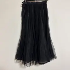 ジャスグリッティー　ドット柄チュールフレアスカート 黒　サイズ34
