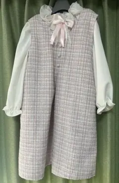 卒園　入学式　ワンピース　ツイード
