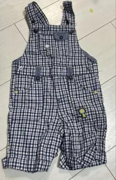 ウサギ刺繍付き　チェック柄　オーバーオール　sergentmajor