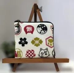 刺繍 ポーチ お薬ポーチ ハンドメイド 手刺繍 服薬管理 ブルー