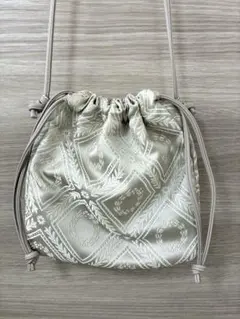 【GLOBAL WORK】巾着型 ショルダーバッグ ベージュ系のサムネイル