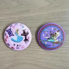 ディズニー 刺繍缶バッジ ★アラジン・アリスset★