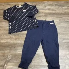 Miki Houseベビーパジャマ 上下セット ネイビー 星柄