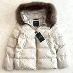 タグ付美品♪ナノユニバース 西川 フードショートダウン アイボリー 38 sa1
