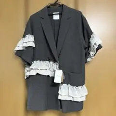 新品】LEPSIMリネンライクドライシリーズフリル5分袖ジャケット