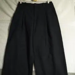 UNIQLO×コトニエ　ブラッシュドジャージータックワイドパンツ　L　ネイビー