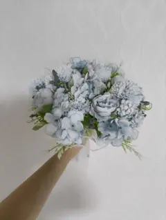 가짜 꽃 인공 꽃 부케 웨딩 블루 아티스틱 플라워 코리아