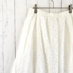 エヴェックスバイクリツィア 白 46 2XL〜3L 刺繍レース フレア スカートのサムネイル