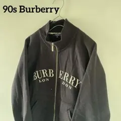 90sBurberryバーバリーフルジップスウェットトレーナーノバチェックメンズ