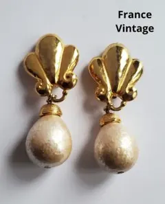 France Vintage　ヴィンテージ　ドロップパールイヤリング　ジュエリー