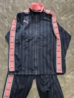 【美品】PUMA ウォームアップウェア ネイビー/ピンク M 上下セット 美品】PUMA ウォームアップウェア ネイビー/ピンク M 上下セット