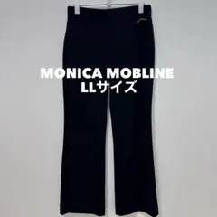 MONICA MOBLINE ストレッチパンツ 黒 ウエストゴム LLサイズ