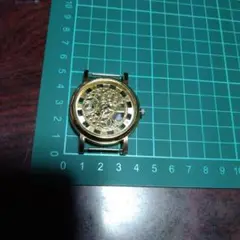 スケルトン ゴールド アナログ腕時計（電池新品）プラスチック製