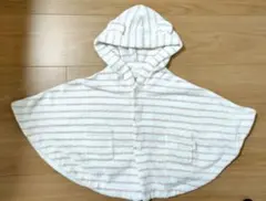 ジェラピケ フード付きベビーポンチョ ストライプ