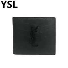 【新品未使用】YSL クロコ 型押し 二つ折り財布