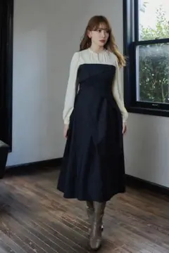 Her lip to Bicolor Draped Dress