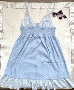 【美品未使用】Peach John水玉模様のストラップ付きルームウェア