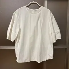 無印良品　涼感　ブロード　半袖ブラウス婦人Ｌ・白のサムネイル
