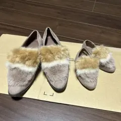 RANDA ファーパンプス　Lサイズ　フラットシューズ