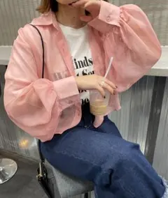 nemne store ピンク シアーシャツのサムネイル