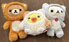 あつめておすわりぬいぐるみ のんびりネコ コリラックマ　リラックマ　キイロイトリ