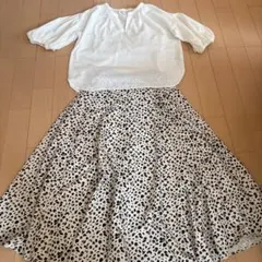 ロングフレアスカート　レオパード柄　Mサイズ