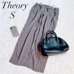 セオリー/ワイドパンツ/無地/リネン混/Ｓサイズ/軽量/ダークベージュ