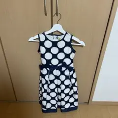 む〜のんのん　ネイビーとホワイトのドット柄ドレスのサムネイル