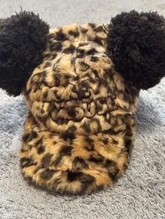 ミッキーマウス ヒョウ柄キャップ